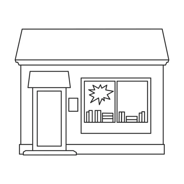 Memorizza l'icona vettoriale. Icona vettoriale di contorno isolata su un negozio di sfondo bianco. — Vettoriale Stock