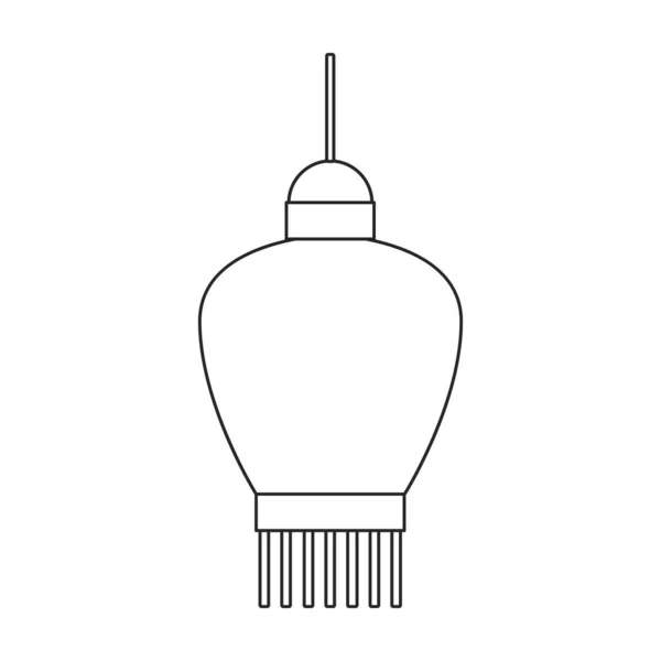 Lantaarn van Chinese omtrek vector icon.Outline vector illustratie rode lamp. Geïsoleerde illustratie van rode lantaarn Chinees pictogram op witte achtergrond. — Stockvector