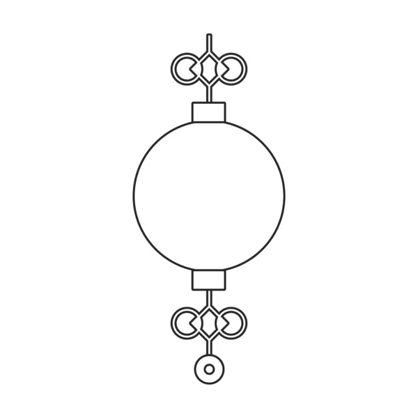 Lykta av kinesisk kontur vektor ikon.Disposition vektor illustration röd lampa. Isolerad illustration av röd lykta kinesisk ikon på vit bakgrund. — Stock vektor