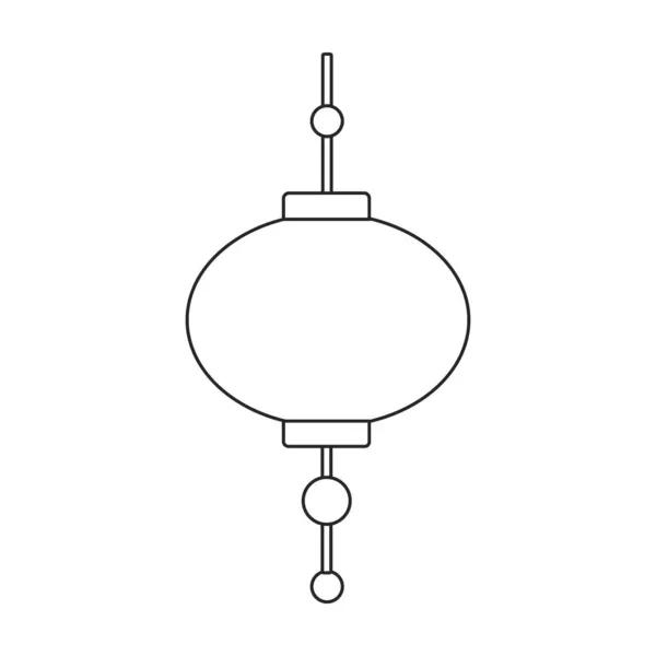 Lanterne d'icône vectorielle de contour chinois.Illustration vectorielle de contour lampe rouge. Illustration isolée de lanterne rouge icône chinoise sur fond blanc. — Image vectorielle