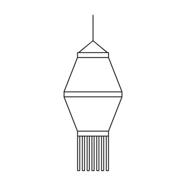 Lantaarn van Chinese omtrek vector icon.Outline vector illustratie rode lamp. Geïsoleerde illustratie van rode lantaarn Chinees pictogram op witte achtergrond. — Stockvector