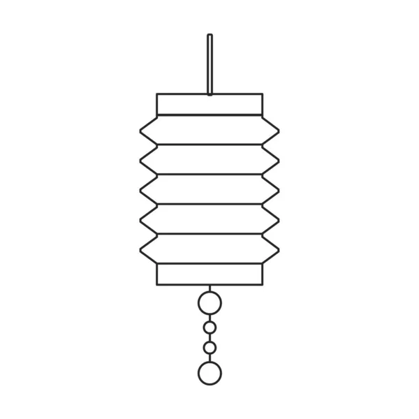 Lámpás kínai körvonal vektor ikon.Vektor illusztráció piros lámpa. A piros lámpás kínai ikon elszigetelt illusztrációja fehér alapon. — Stock Vector