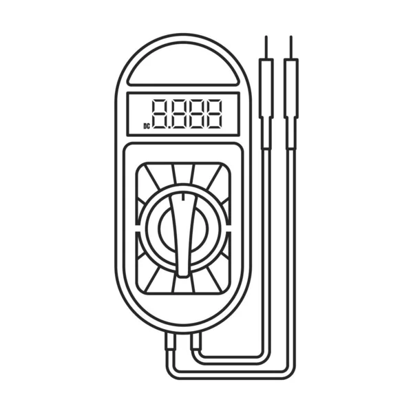 Multimeter vector icon.Outline vector pictogram geïsoleerd op witte achtergrond multimeter. — Stockvector