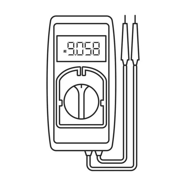 Multimeter vector icon.Outline vector pictogram geïsoleerd op witte achtergrond multimeter. — Stockvector