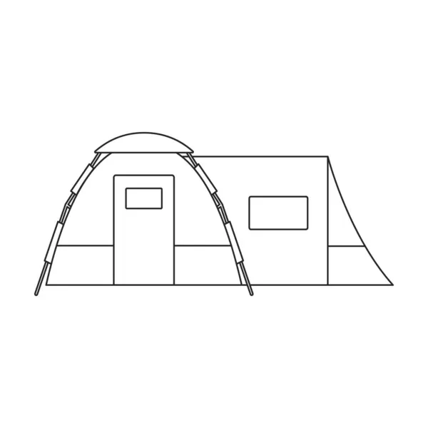 Ikona wektora namiotu.Ikona wektora zarysu izolowana na białym namiocie tła. — Wektor stockowy