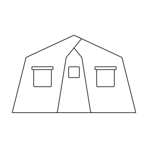 帐篷矢量图标.在白色背景帐篷上隔离的轮廓矢量图标. — 图库矢量图片