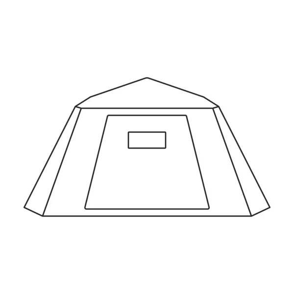 Tenda vettoriale icon.Outline icona vettoriale isolato su tenda sfondo bianco. — Vettoriale Stock