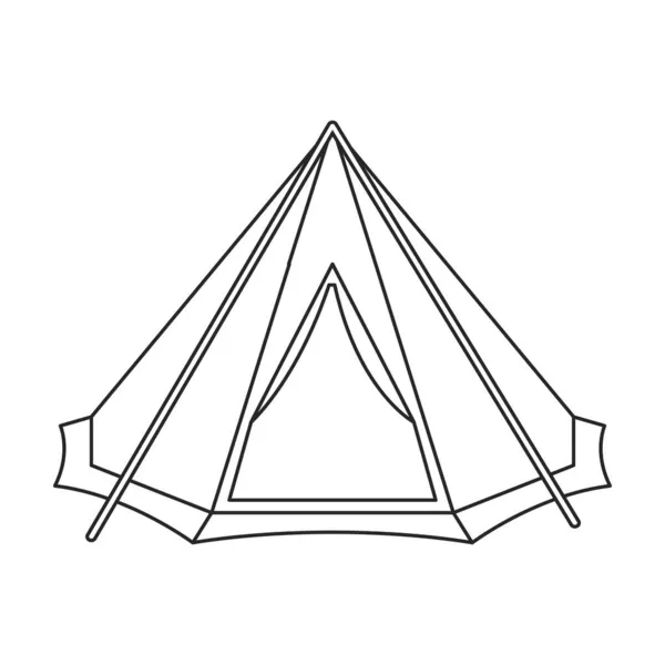 Иконка вектора палатки. Иконка вектора контура на белом фоне. — стоковый вектор