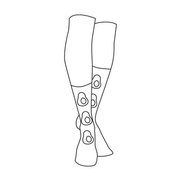 Icono de vector de calcetín de mujer. Icono de vector de contorno aislado en fondo blanco mujer calcetín. — Archivo Imágenes Vectoriales