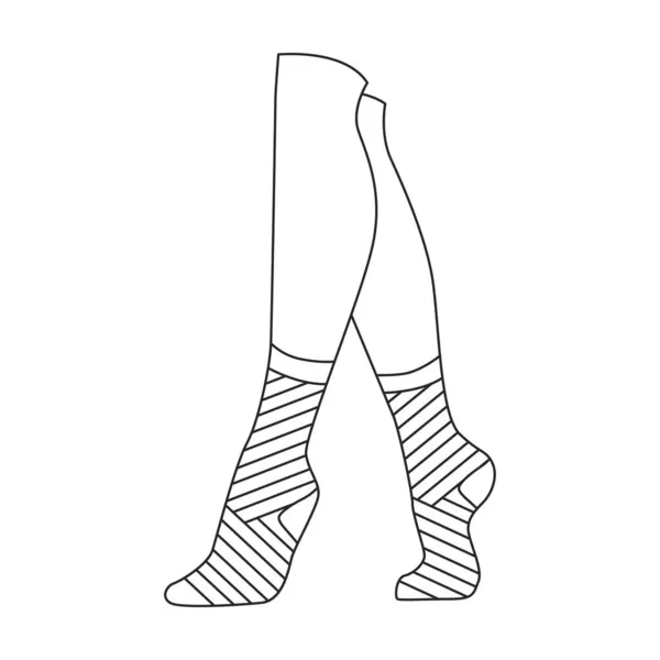 Женщина носка векторный значок. Контур векторный значок изолирован на белом фоне женщина носок. — стоковый вектор