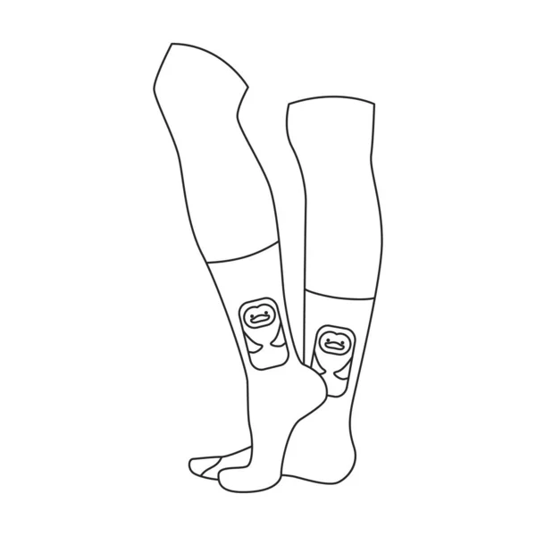 Frau Socken Vektor icon.Outline Vektor Symbol isoliert auf weißem Hintergrund Frau Socke. — Stockvektor