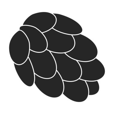 Dal çamı siyah ikonu izole etti. Beyaz arka planda vektör illüstrasyon çam ağacı çamı. Vektör siyah illüstrasyon simgesi ağaç kozalağı.