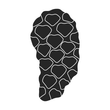 Dal çamı siyah ikonu izole etti. Beyaz arka planda vektör illüstrasyon çam ağacı çamı. Vektör siyah illüstrasyon simgesi ağaç kozalağı.