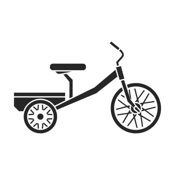 Child bicycle isolated black icon. Vector illustration children bike on white background. Vector black icon child bicycle. — Stock Vector