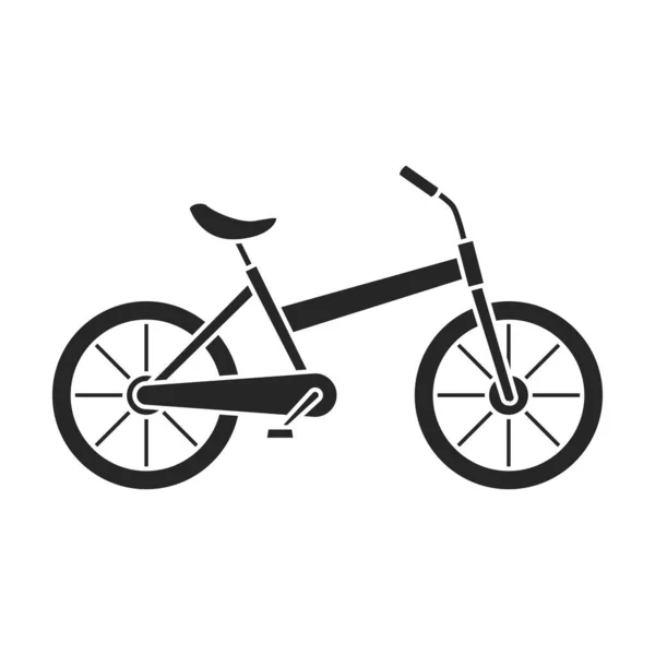 Child bicycle isolated black icon. Vector illustration children bike on white background. Vector black icon child bicycle. — Stock Vector