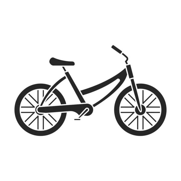 Child bicycle isolated black icon. Vector illustration children bike on white background. Vector black icon child bicycle. — Stock Vector
