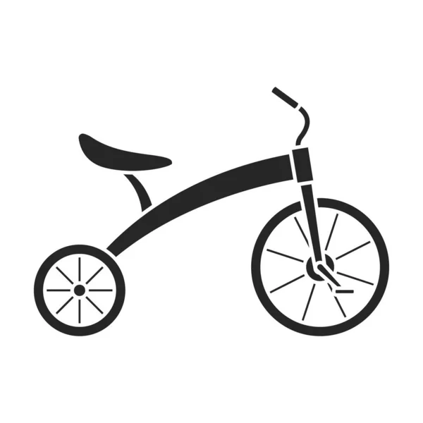 Criança bicicleta ícone preto isolado. ilustração vetorial crianças bicicleta no fundo branco. Vetor ícone preto criança bicicleta. — Vetor de Stock