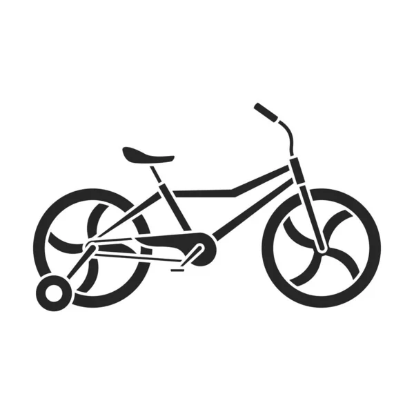 Niño bicicleta aislado icono negro. Ilustración vectorial niños bicicleta sobre fondo blanco. Vector negro icono niño bicicleta. — Vector de stock