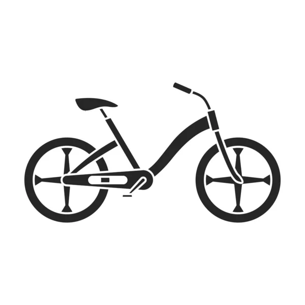 Criança bicicleta ícone preto isolado. ilustração vetorial crianças bicicleta no fundo branco. Vetor ícone preto criança bicicleta. — Vetor de Stock