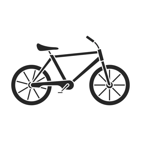 Детский велосипед изолированный черный значок. Векторная иллюстрация дети велосипед на белом фоне. Векторный чёрный велосипед. — стоковый вектор