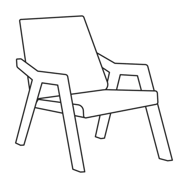 Domowa ikona wektora fotela. Wektor ilustracji wygodne krzesło na białym tle. Izolowane ilustracja zarys ikona domu fotel. — Wektor stockowy