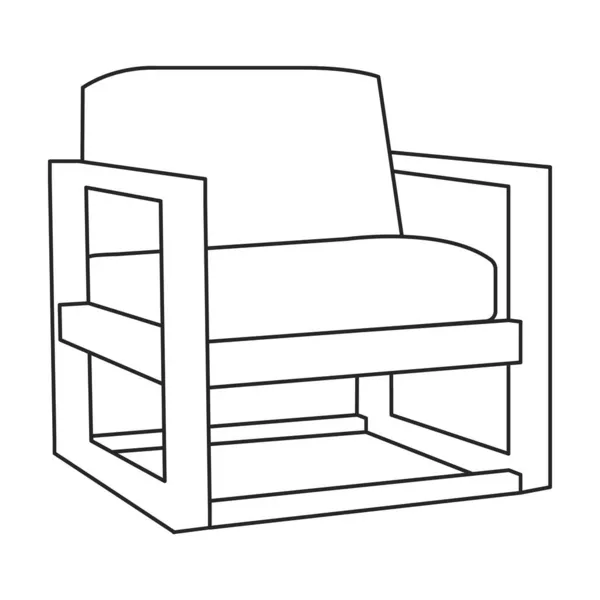 Значок вектора контура домашнего кресла. Векторная иллюстрация удобное кресло на белом фоне. Изолированный рисунок контура иконки домашнее кресло. — стоковый вектор
