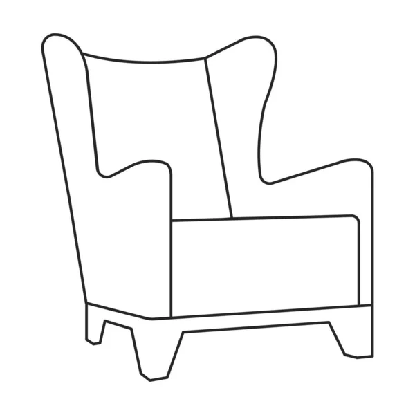 Accueil fauteuil icône vectorielle contour. Illustration vectorielle chaise confortable sur fond blanc. Illustration isolée contour icône accueil fauteuil. — Image vectorielle