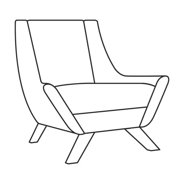 Accueil fauteuil icône vectorielle contour. Illustration vectorielle chaise confortable sur fond blanc. Illustration isolée contour icône accueil fauteuil. — Image vectorielle