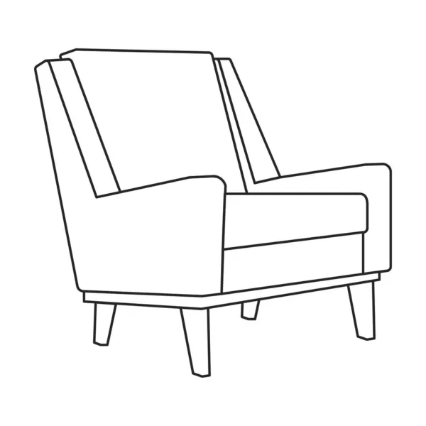 Inicio sillón vector contorno icono. Ilustración vectorial silla cómoda sobre fondo blanco. Icono de contorno de ilustración aislado sillón hogar. — Vector de stock