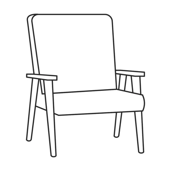 Accueil fauteuil icône vectorielle contour. Illustration vectorielle chaise confortable sur fond blanc. Illustration isolée contour icône accueil fauteuil. — Image vectorielle