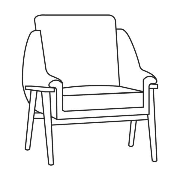 Домашнє крісло векторна контурна піктограма. Векторна ілюстрація зручне крісло на білому тлі. Ізольовані ілюстрації контур значка будинку крісло . — стоковий вектор