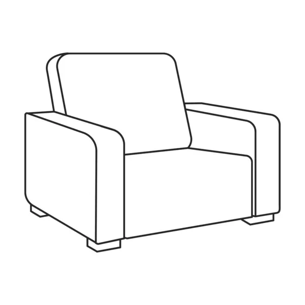 Otthoni fotel vektor vázlat ikon. Vektor illusztráció kényelmes szék fehér háttér. Elszigetelt illusztráció vázlat ikon otthon fotel. — Stock Vector