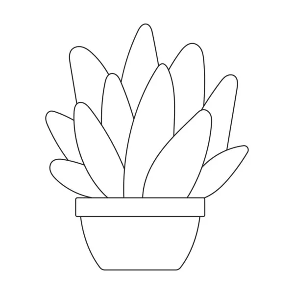 Zimmerpflanzen-Kakteen-Vektor-Umrisssymbol. Vector Illustration Kaktus auf weißem Hintergrund. Isolierte Umrisse Illustration Symbol Zimmerpflanze Kakteen. — Stockvektor