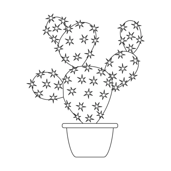 Krukväxt kaktusvektor kontur ikon. Vektor illustration kaktus på vit bakgrund. Isolerad kontur illustration ikon krukväxt kaktusar. — Stock vektor
