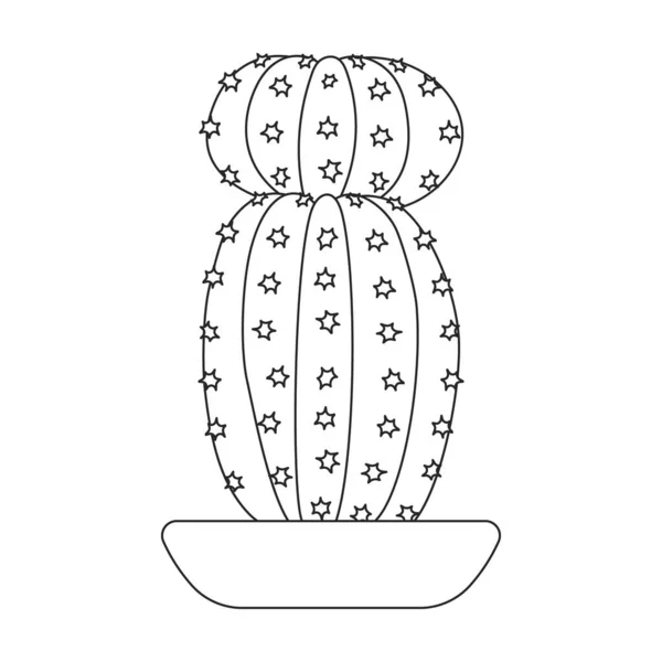 Zimmerpflanzen-Kakteen-Vektor-Umrisssymbol. Vector Illustration Kaktus auf weißem Hintergrund. Isolierte Umrisse Illustration Symbol Zimmerpflanze Kakteen. — Stockvektor