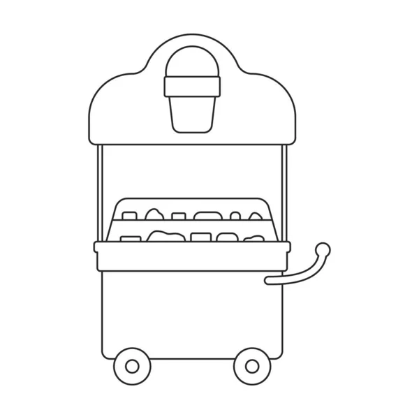 Icono del vector del remolque de alimentos icon.Outline aislado en el remolque de alimentos de fondo blanco. — Vector de stock