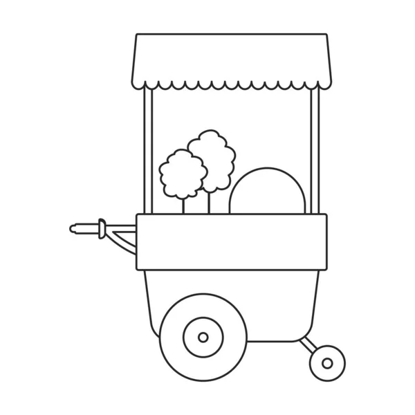 Gıda karavanı vektör simgesi. Beyaz arka plan yiyecek karavanında izole edilmiş ana hatlı vektör simgesi.. — Stok Vektör
