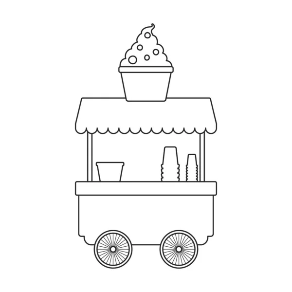 Icono del vector del remolque de alimentos icon.Outline aislado en el remolque de alimentos de fondo blanco. — Vector de stock
