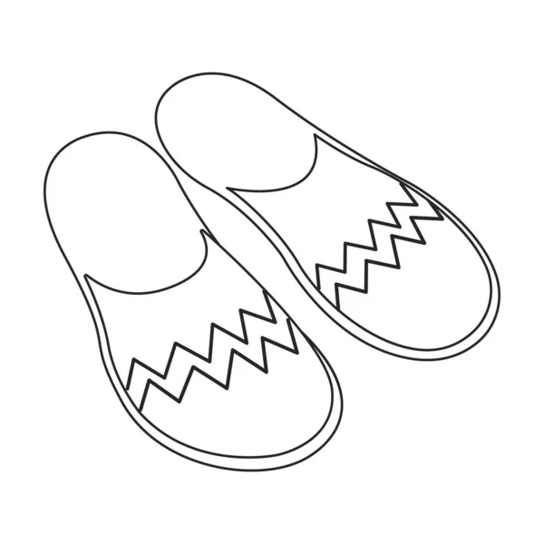Slippers vector icon.Outline vector icon isolated on white background slippers. — Stock Vector