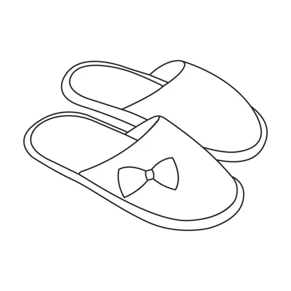 Slippers vetor icon.Outline vetor ícone isolado em chinelos de fundo branco. —  Vetores de Stock