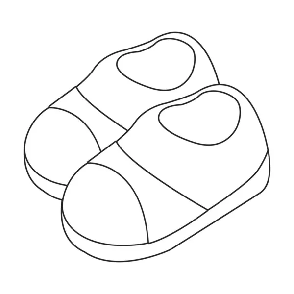 슬라이드 벡터 icon.Outline vector icon, 흰색 배경 슬리퍼에 분리. — 스톡 벡터