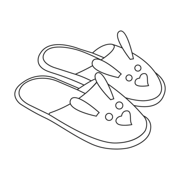 Slippers vektorová ikona.Obrys vektorová ikona izolované na bílém pozadí pantofle. — Stockový vektor
