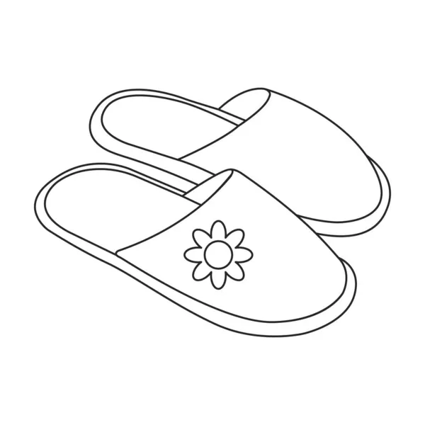 Slippers vector icon.Outline vector icon isolated on white background slippers. — Stock Vector