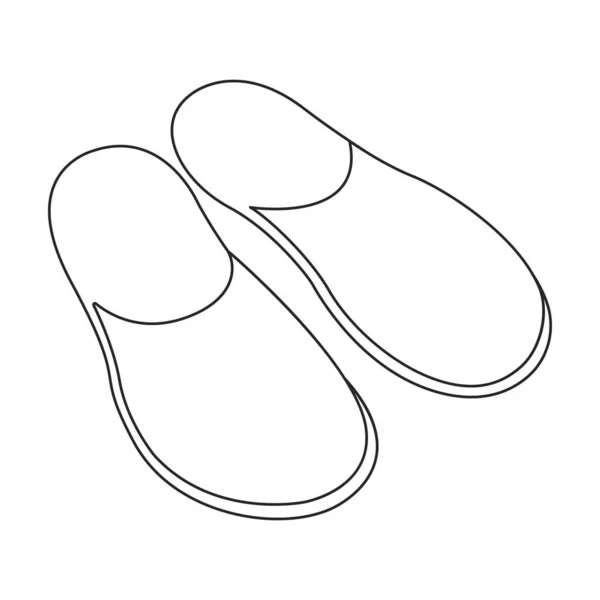 Slippers vector icon.Outline vector icon isolated on white background slippers. — Stock Vector