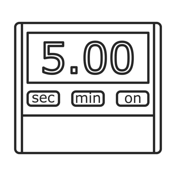 Keuken timer vector overzicht pictogram. Vector illustratie oven stopwatch op witte achtergrond. Geïsoleerde schets illustratie pictogram keuken timer. — Stockvector