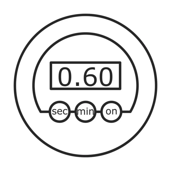 Keuken timer vector overzicht pictogram. Vector illustratie oven stopwatch op witte achtergrond. Geïsoleerde schets illustratie pictogram keuken timer. — Stockvector