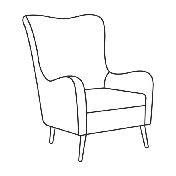 Home fauteuil vector outline icoon. Vector illustratie comfortabele stoel op witte achtergrond. Geïsoleerde illustratie schets pictogram home fauteuil. Stockillustratie