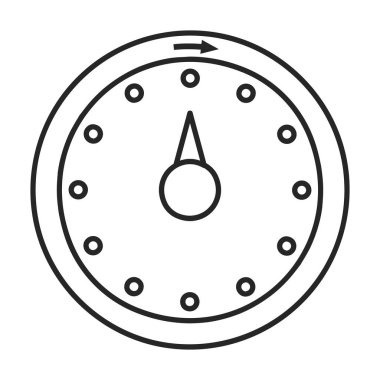 Mutfak zamanlayıcısı vektör ana hatları simgesi. Beyaz arka planda vektör illüstrasyon fırın kronometresi. İzole edilmiş taslak çizim ikonu mutfak zamanlayıcısı.