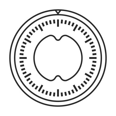 Mutfak zamanlayıcısı vektör ana hatları simgesi. Beyaz arka planda vektör illüstrasyon fırın kronometresi. İzole edilmiş taslak çizim ikonu mutfak zamanlayıcısı.