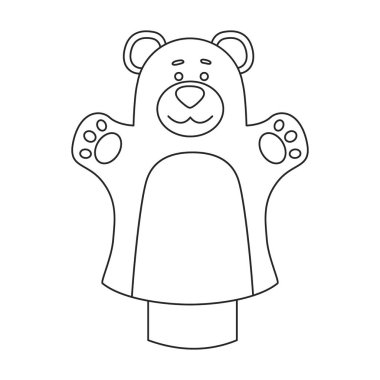 Tiyatro kuklaları vektör simgesi. Taslak vektör simgesi beyaz arka plan kuklalarında izole edilmiş..